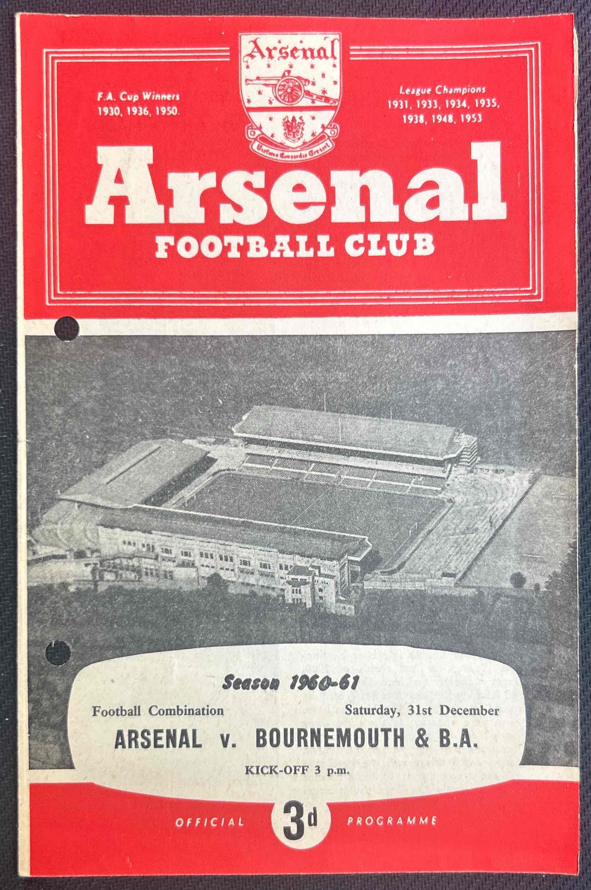 1960 Dec 31 Arsenal V Bournemouth