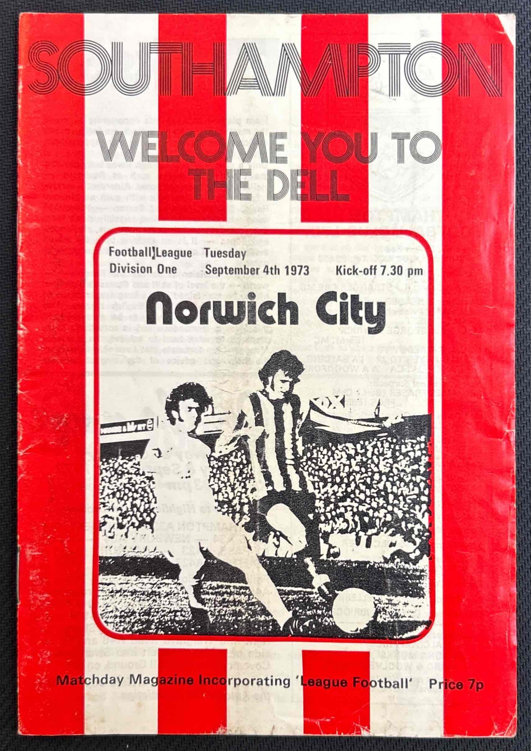Southampton V Norwich Football Programme