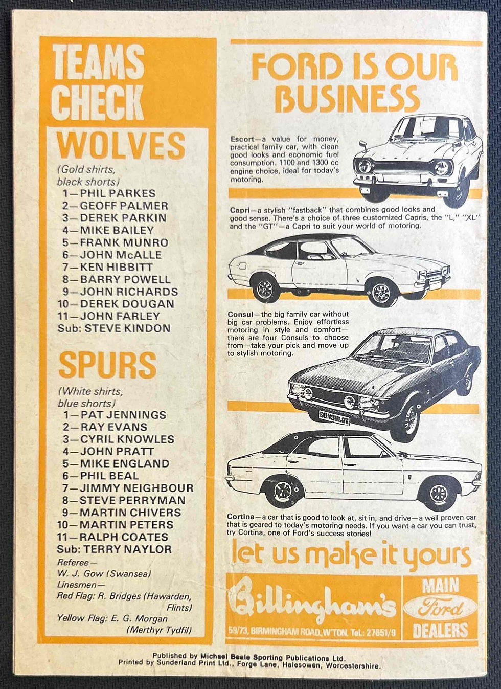 Thumbnail: Wolves V Tottenham Football Programme
