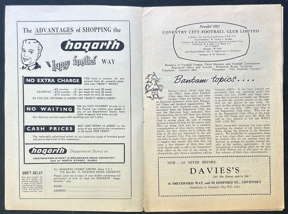 1959 Oct 31 Coventry V Southend
