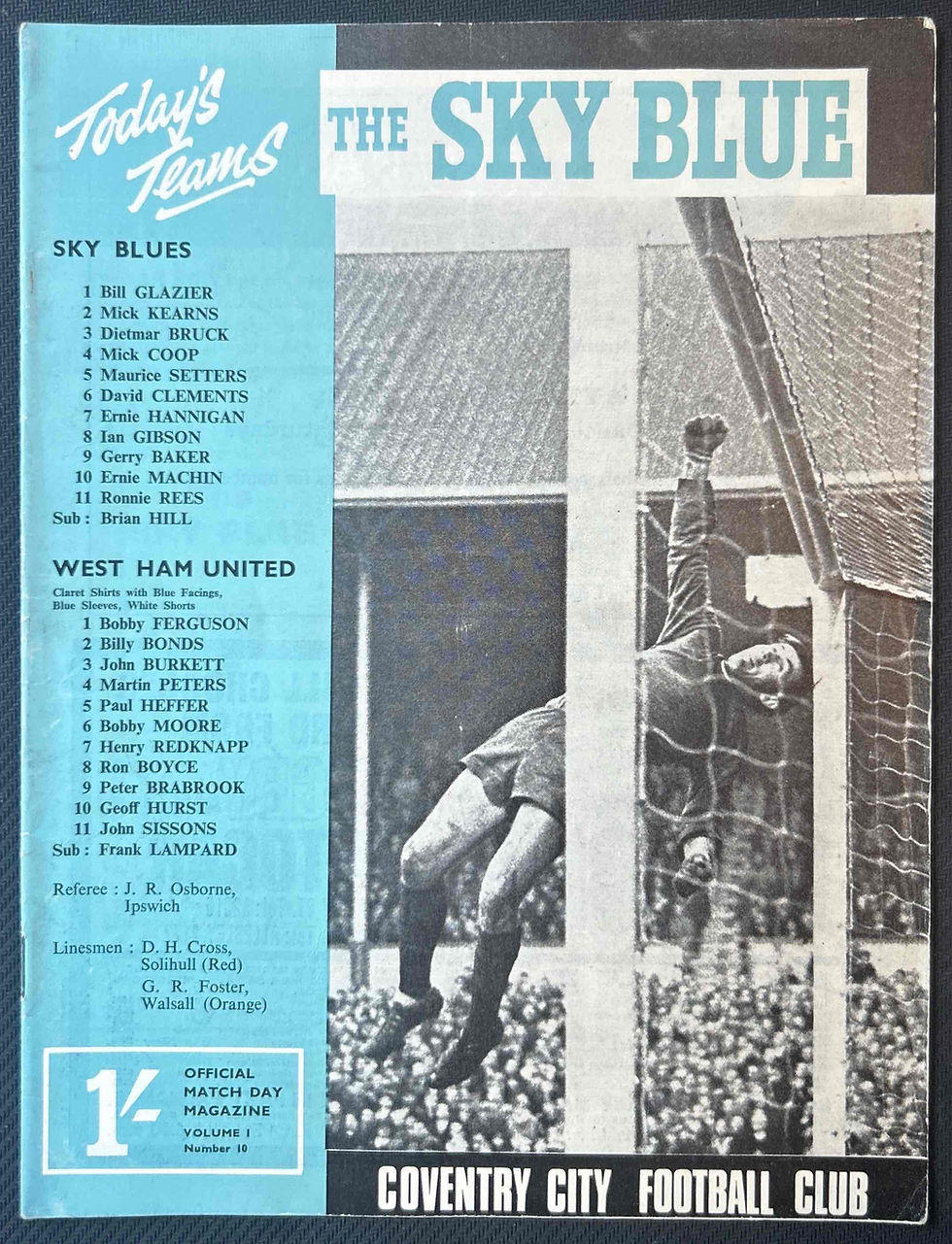 Coventry V West Ham
