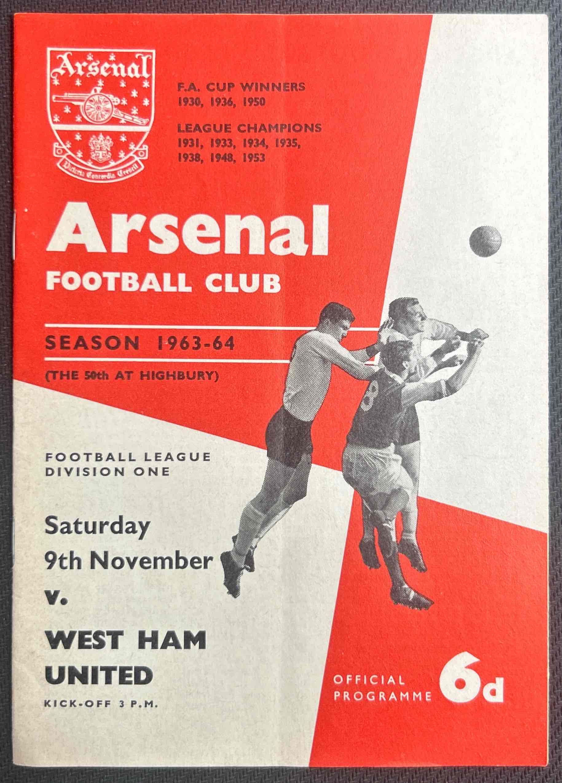 1963 Nov 9 Arsenal V West Ham