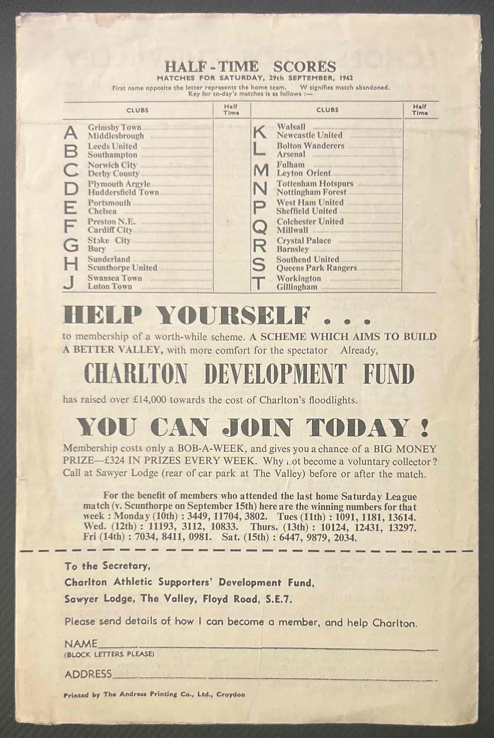 Thumbnail: Charlton Football Programme