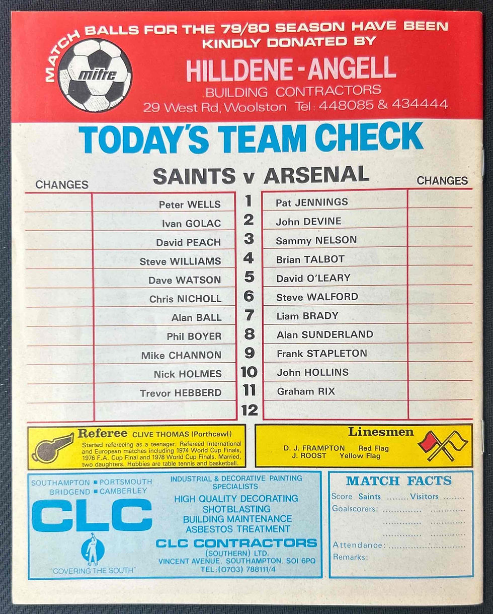 Thumbnail: 1980 Jan 1 Southampton V Arsenal