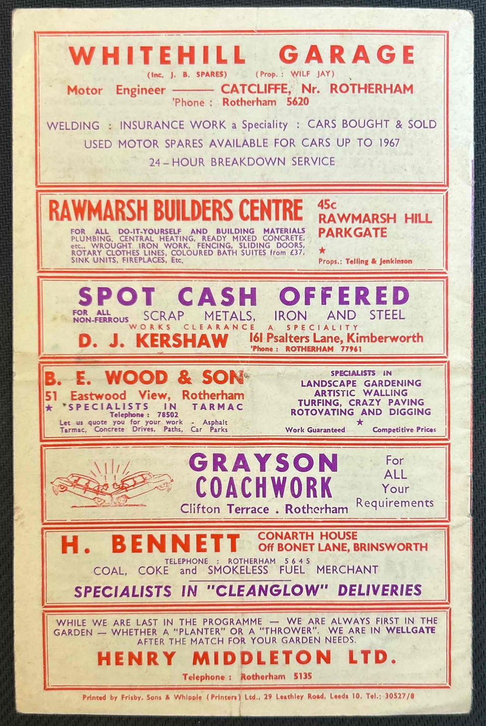 Thumbnail: Rotherham Football Programme