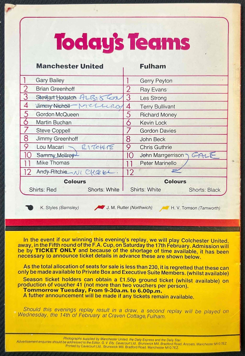 Thumbnail: Man United Football Programmes