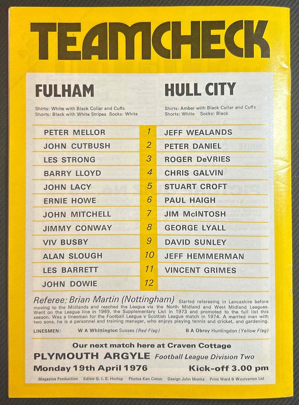 Thumbnail: Fulham V Hull