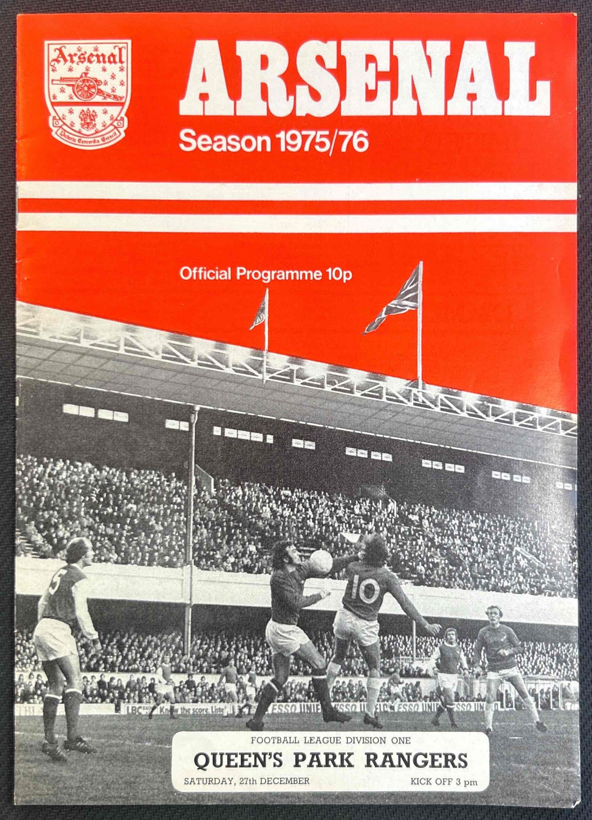 1975 Dec 27 Arsenal V QPR
