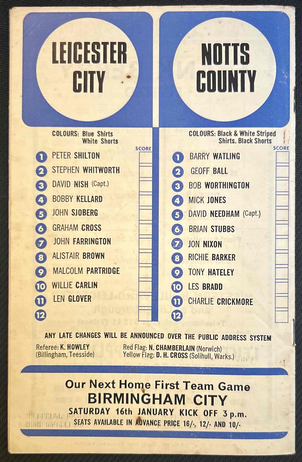 Thumbnail: 1971 Jan 2 Leicester V Notts Football Programme