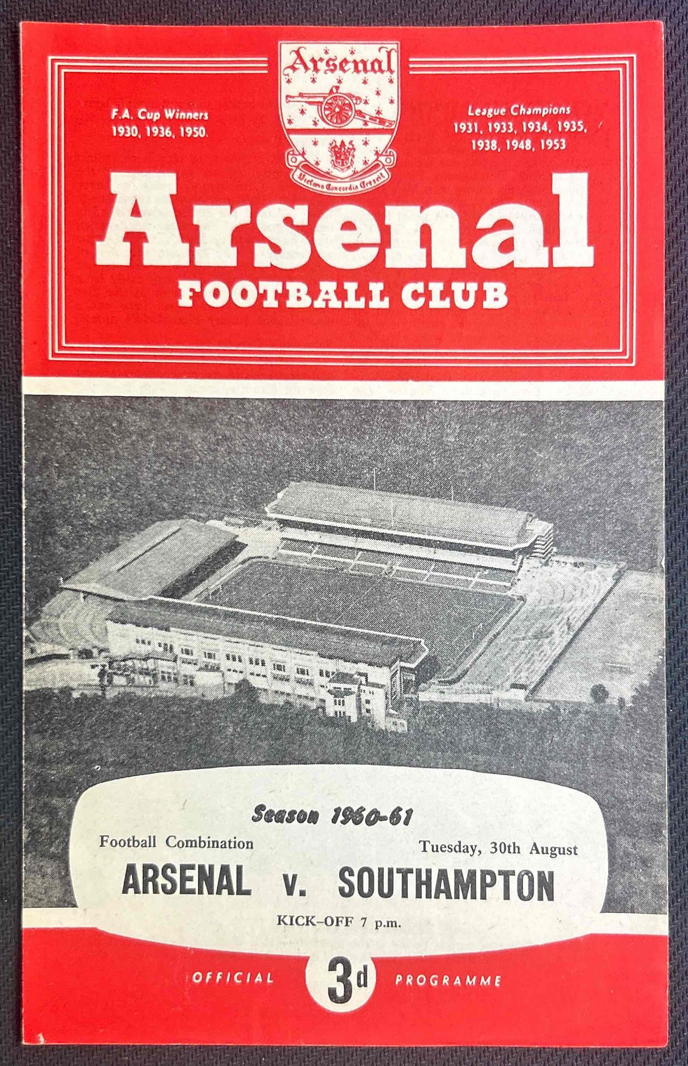 1960 Aug 30 Arsenal V Southampton