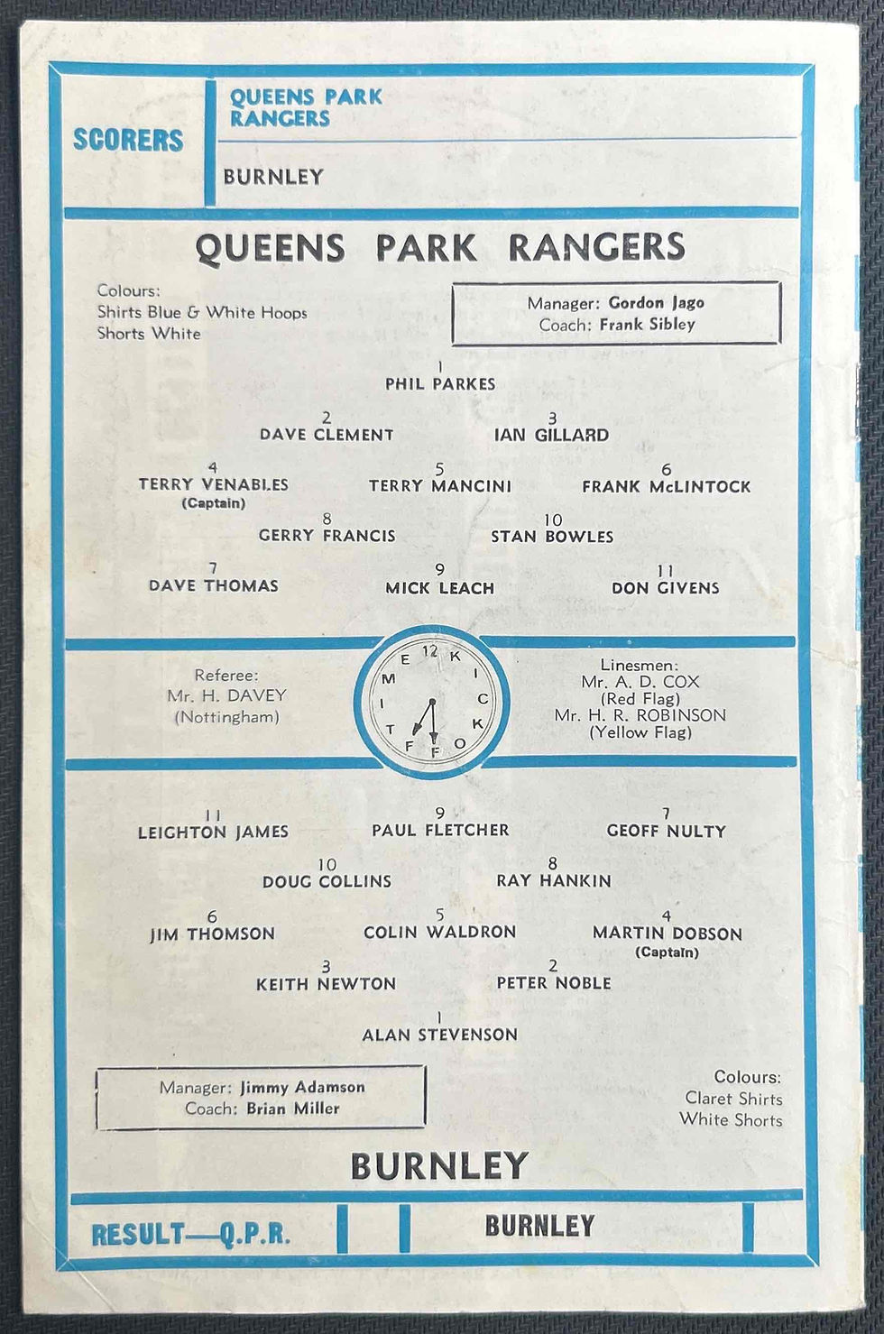 Thumbnail: 1974 Feb 27 QPR V Burnley