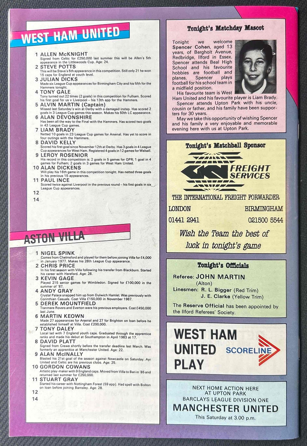 Thumbnail: West Ham V Aston Villa