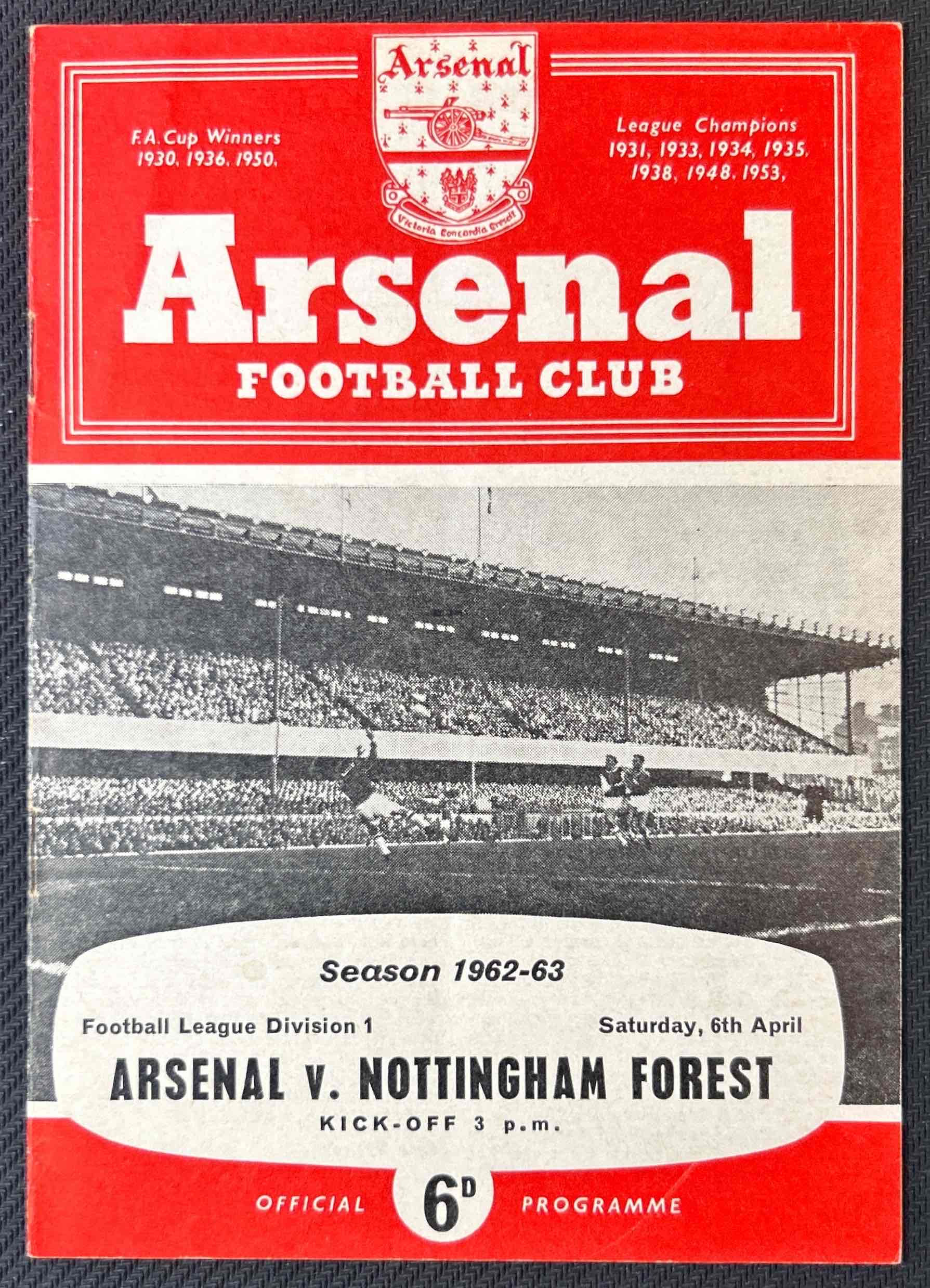 1963 Apr 6 Arsenal V Nottingham Forest