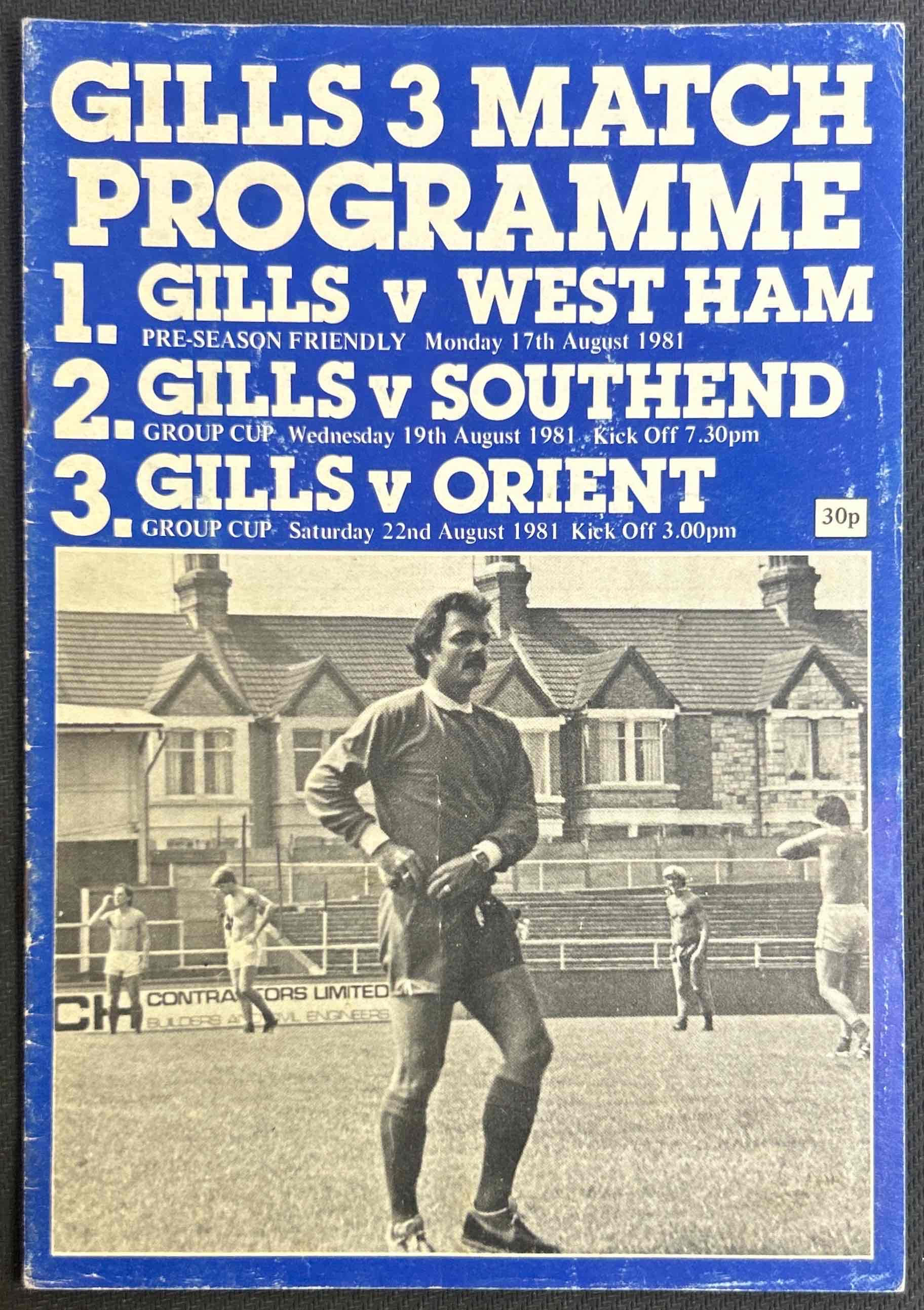 1981 Aug 17 Gillingham V West Ham