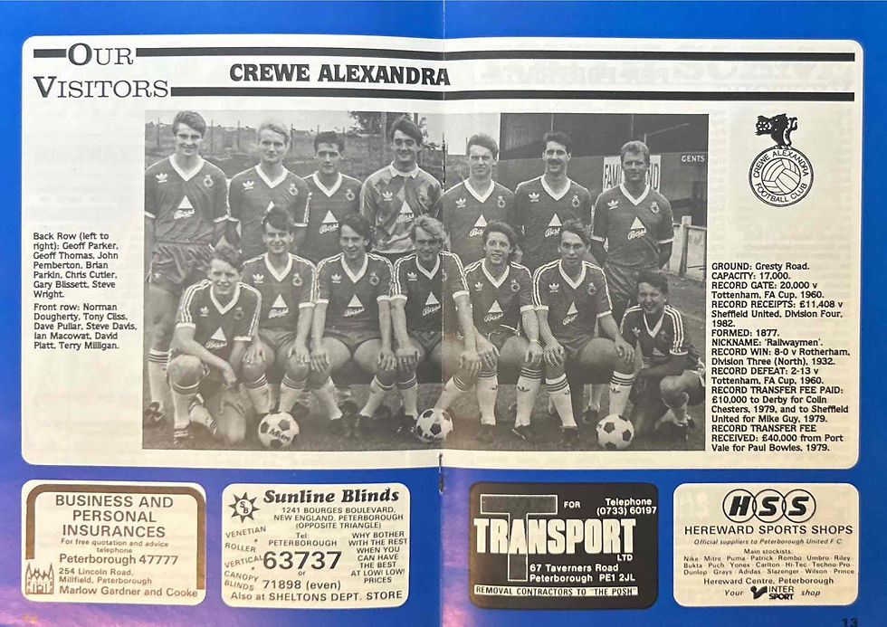 Thumbnail: Peterborough V Crewe Football Programme