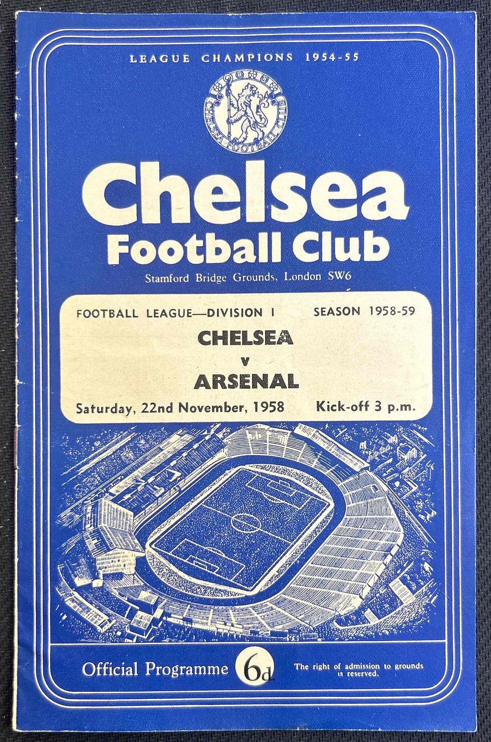 1958 Nov 22 Chelsea V Arsenal