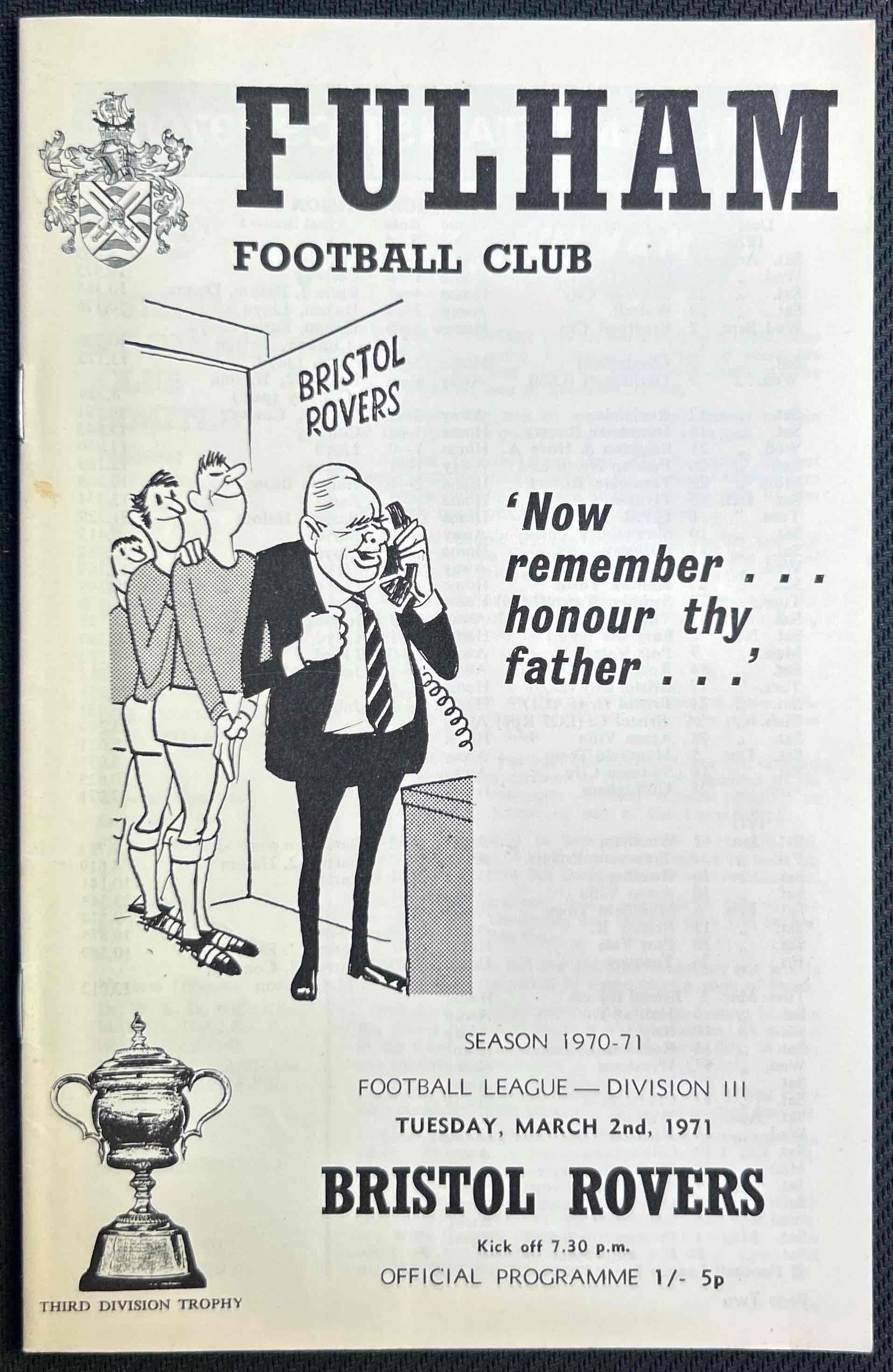 Fulham V Bristol Rovers