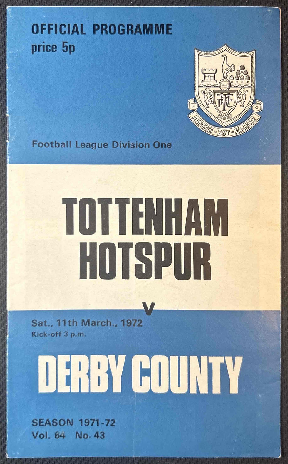 Tottenham V Derby