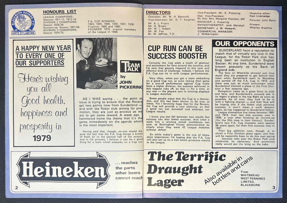 1979 Jan 1 Blackburn V Sunderland