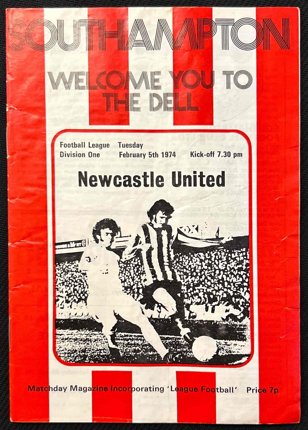 1974 Feb 5 Southampton V Newcastle Football Programme
