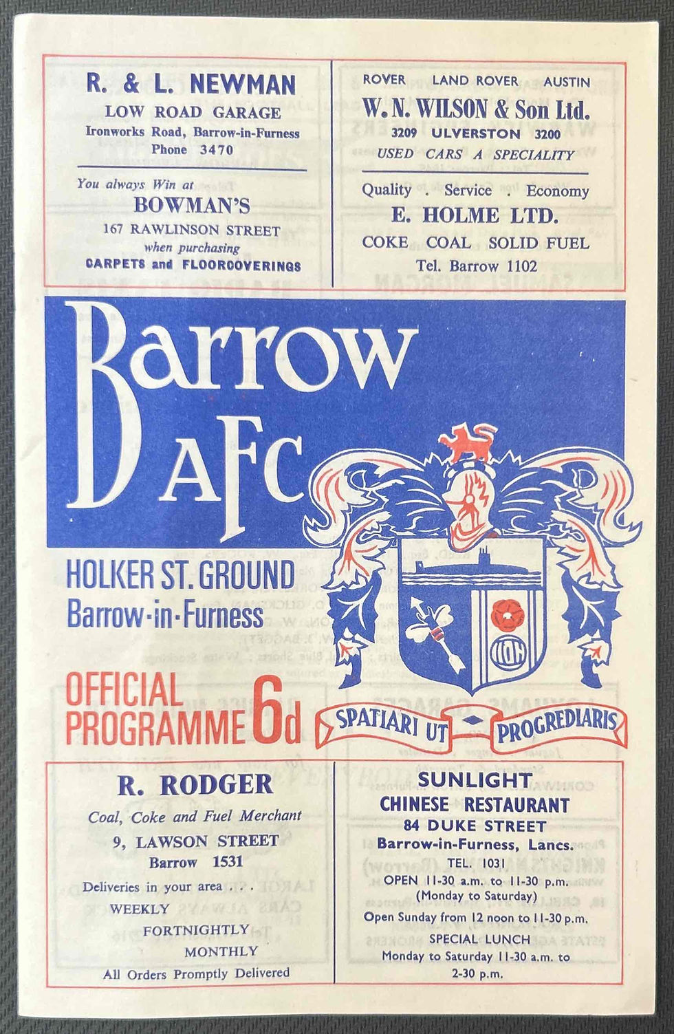 Barrow Football Programme