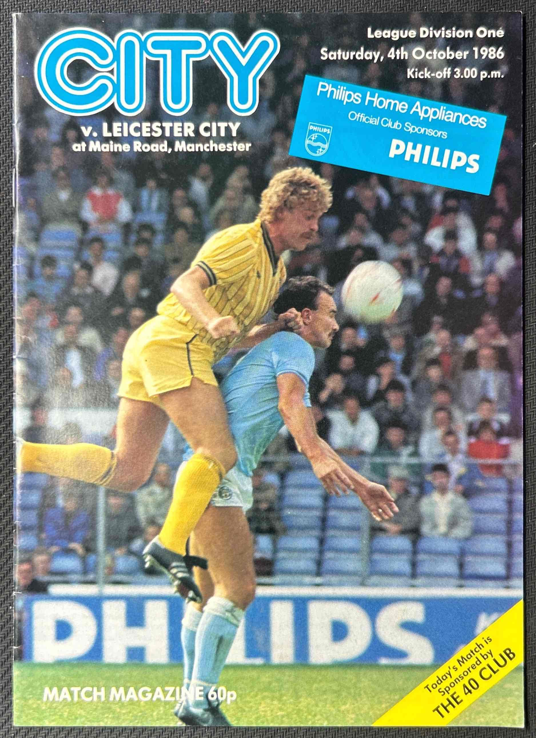 1986 Oct 4 Man City V Leicester