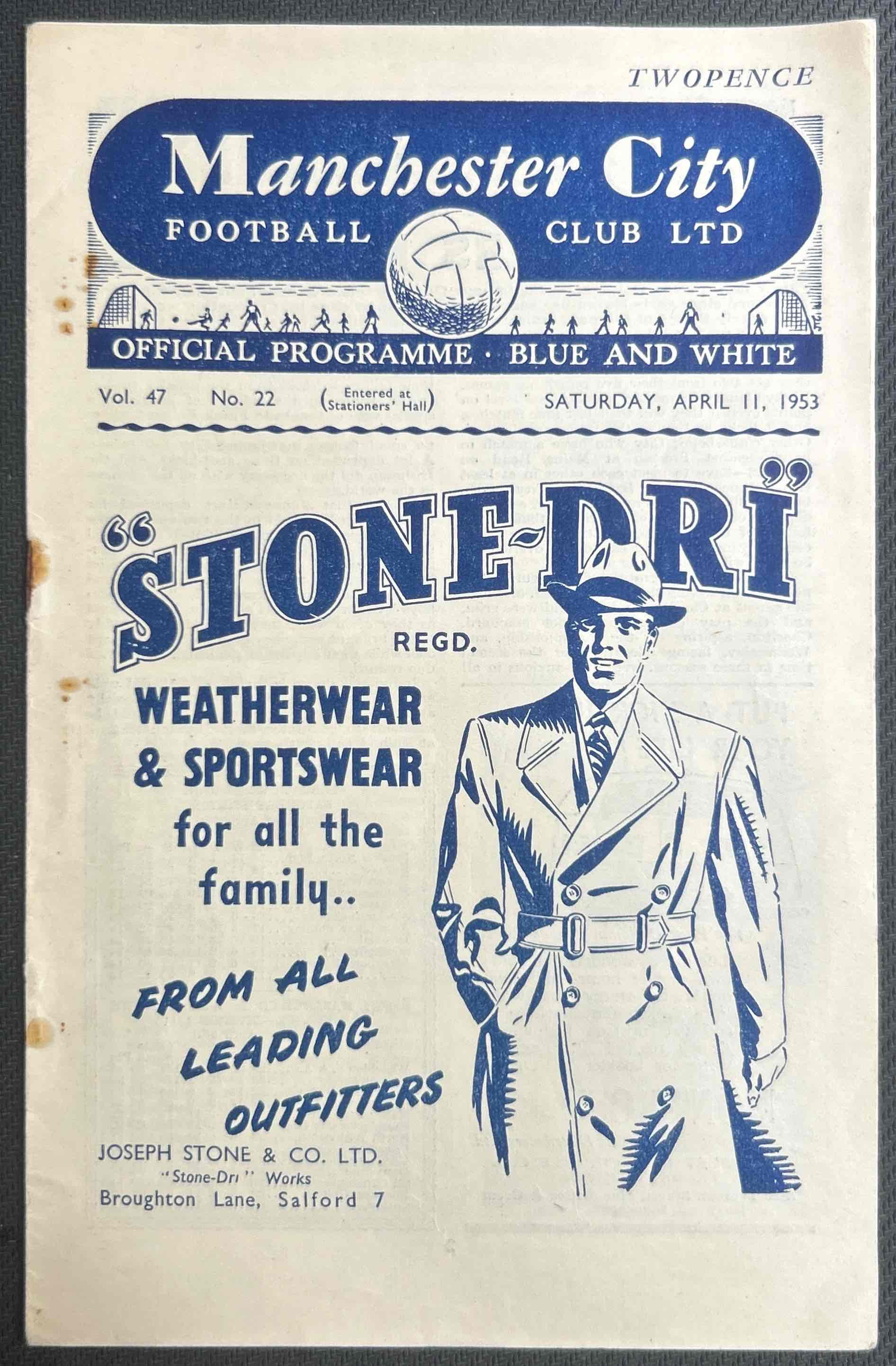1953 Apr 11 Man City V Arsenal