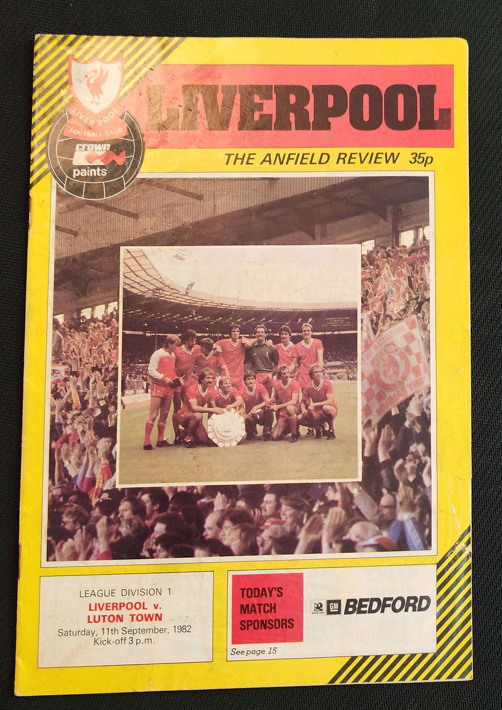1982 Sep 11 Liverpool V Luton Football Programme