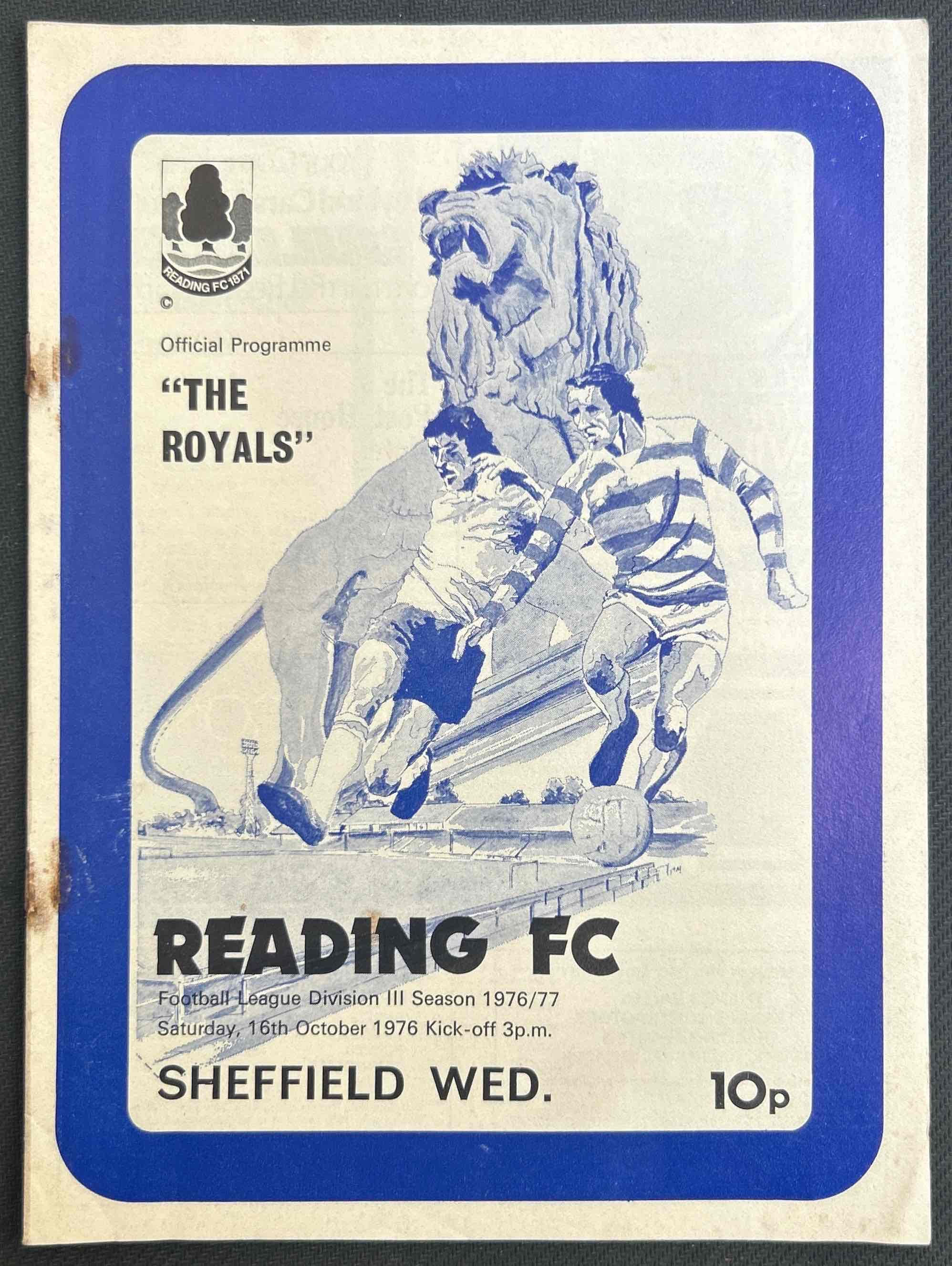 1976 Oct 16 Reading V Sheffield Wednesday