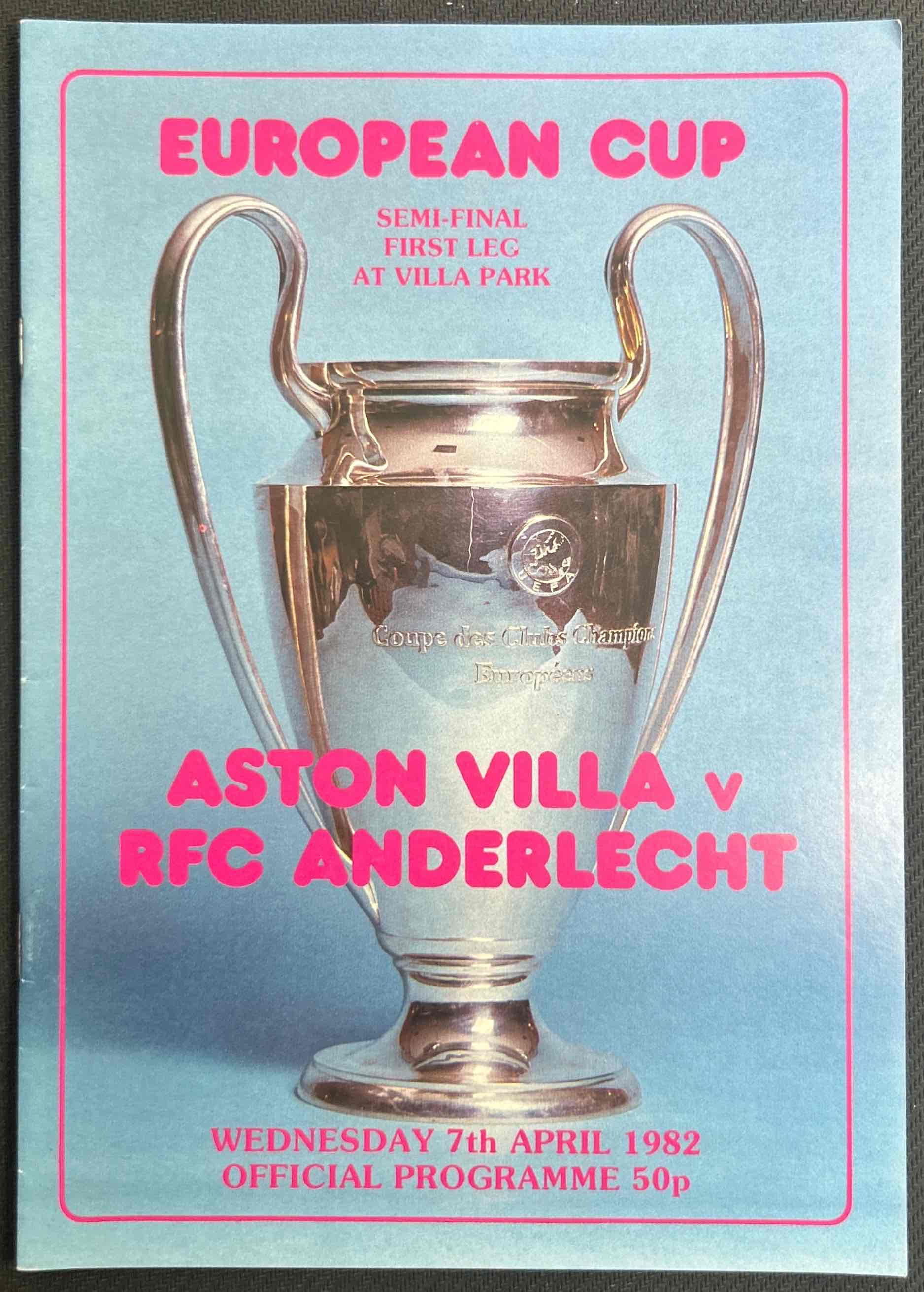1982 Apr 7 Aston Villa V Anderlecht