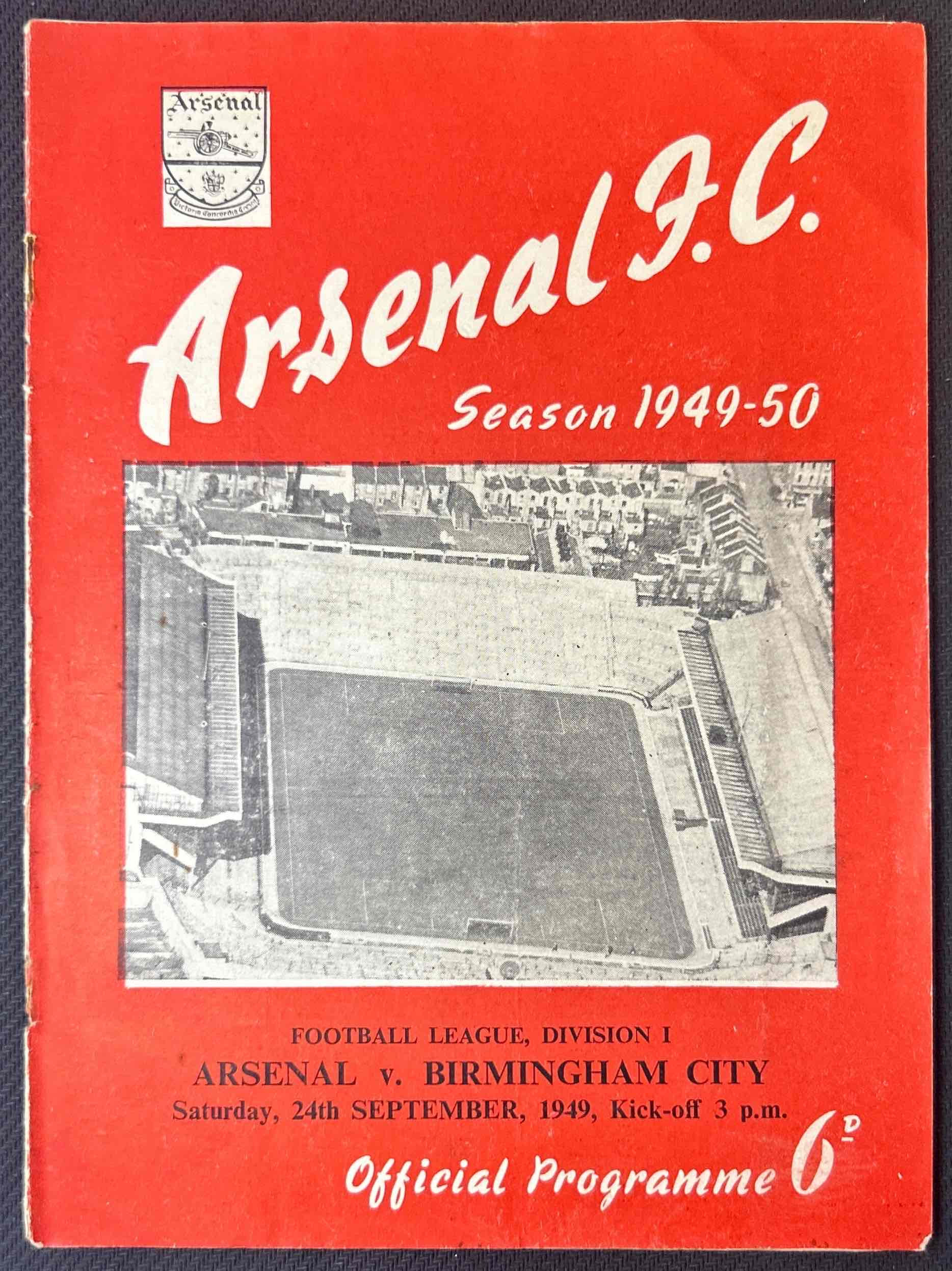1949 Sep 24 Arsenal V Birmingham