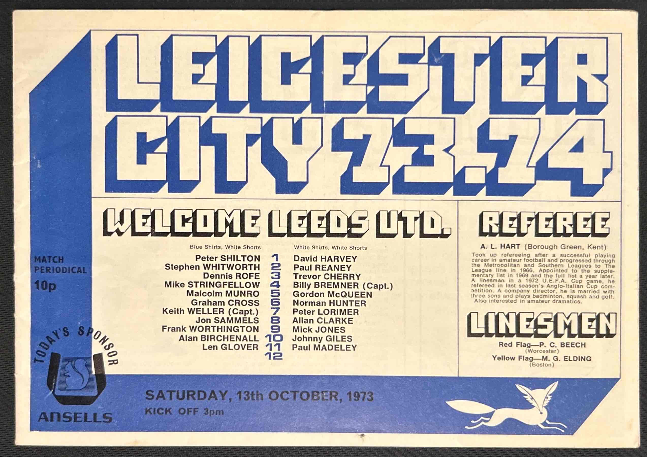 Leicester Football Programmes