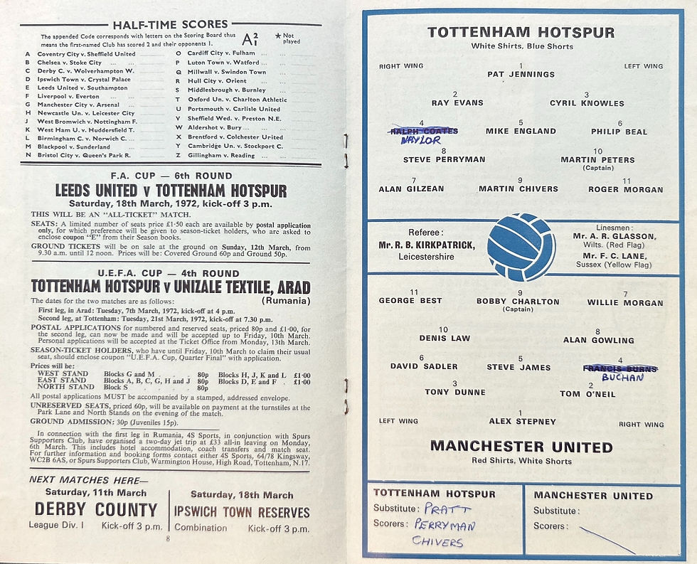 Thumbnail: 1972 Mar 4 Tottenham V Man United