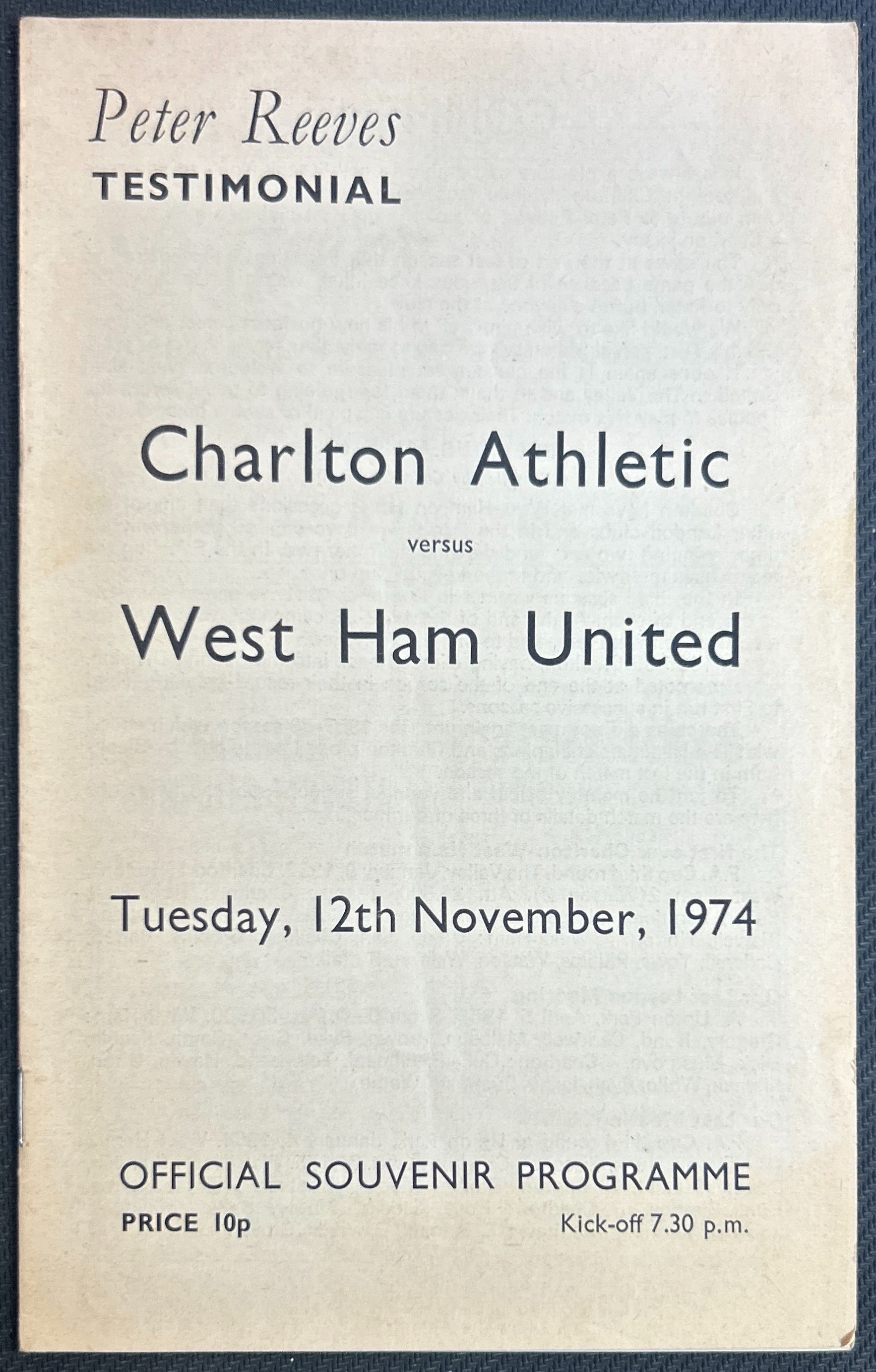 1974 Nov 12 Charlton V West Ham