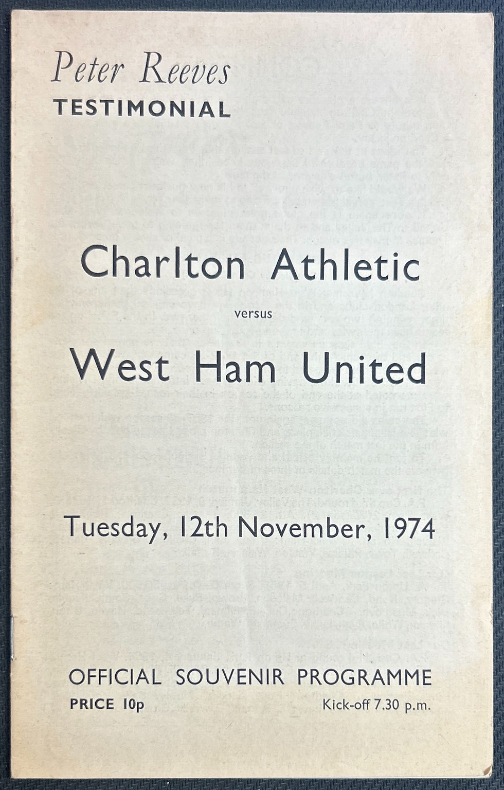 1974 Nov 12 Charlton V West Ham