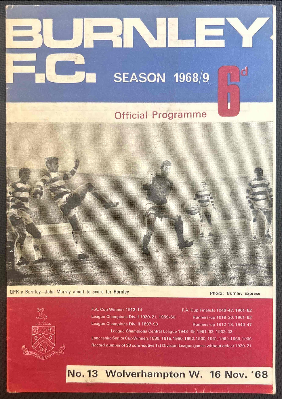 Burnley Football Programme