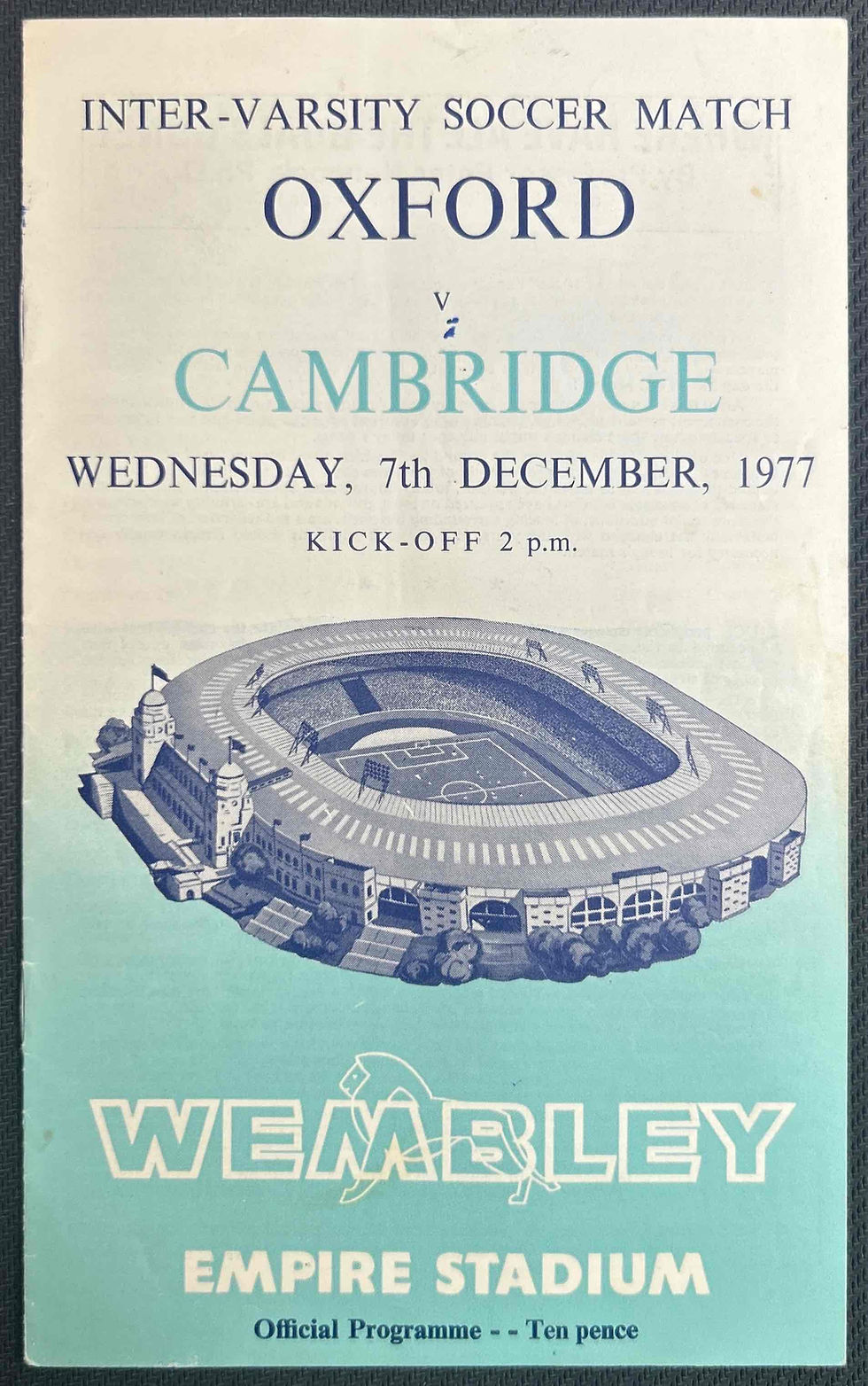 1977 Dec 7 Oxford V Cambridge