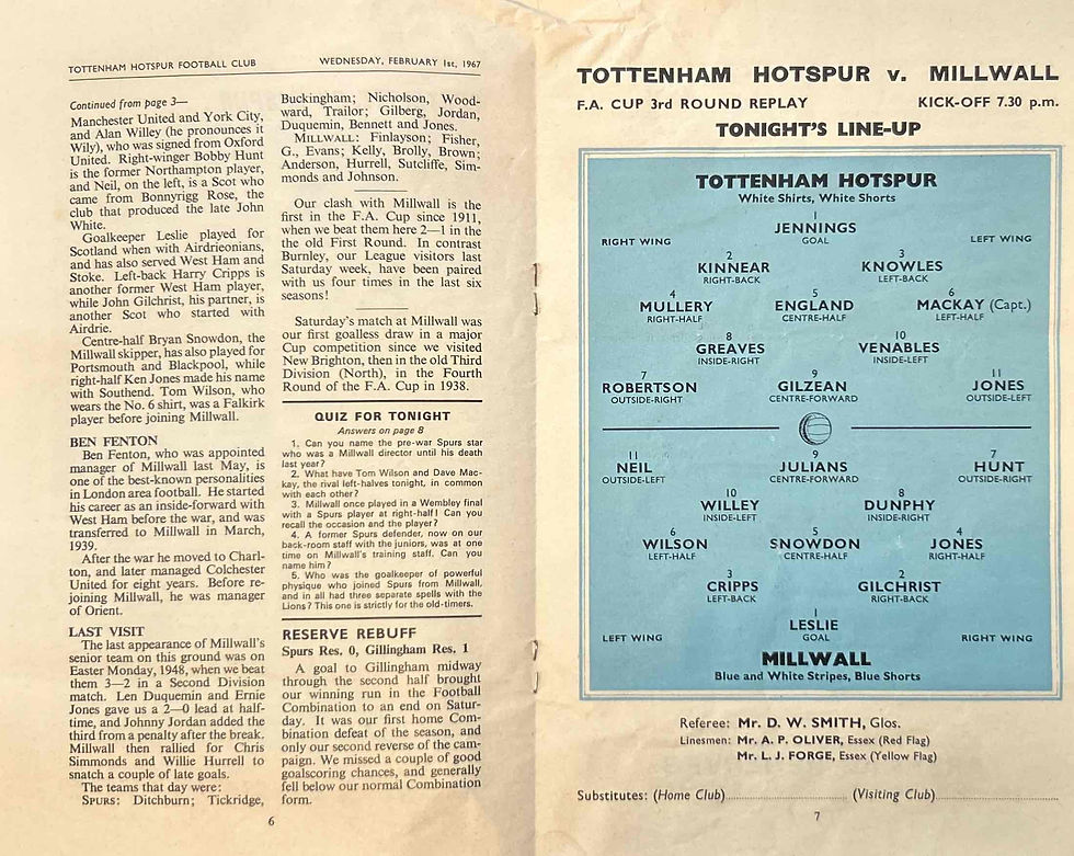 Thumbnail: 1967 Feb 1 Tottenham V Millwall