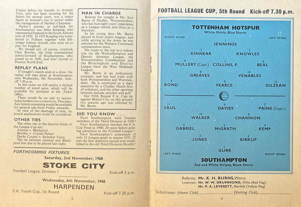 Thumbnail: Tottenham V Southampton Football Programme