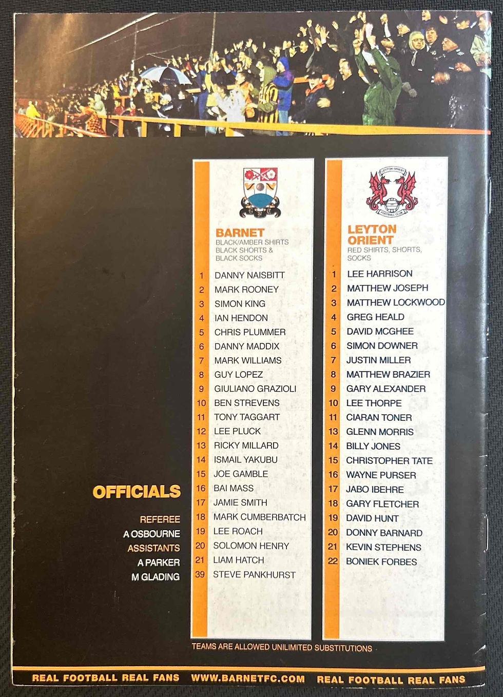Thumbnail: Barnet Football Programmes