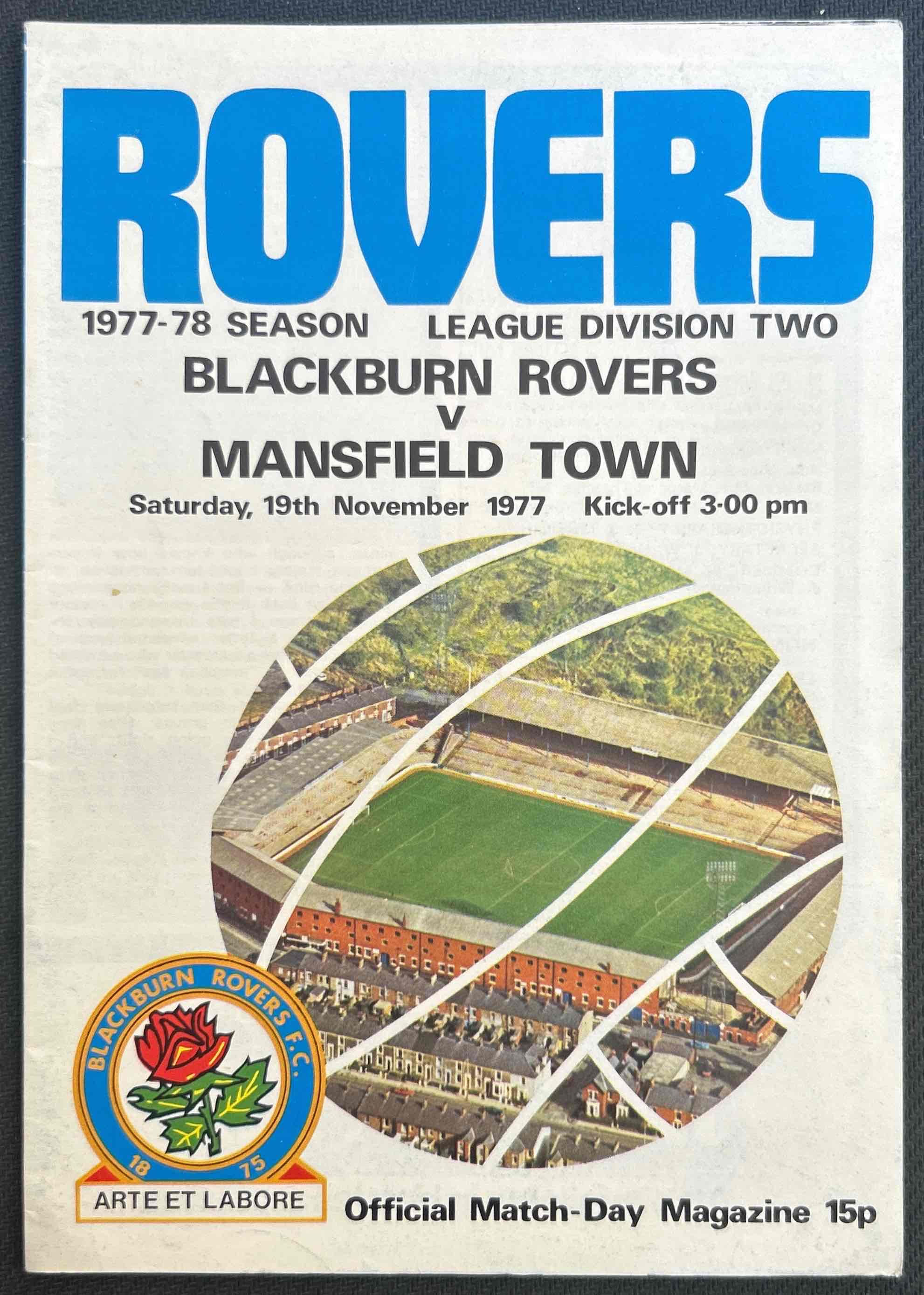 1977 Nov 19 Blackburn V Mansfield