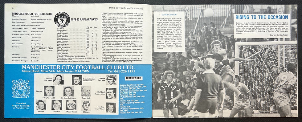 1979 Oct 10 Man City V Middlesbrough