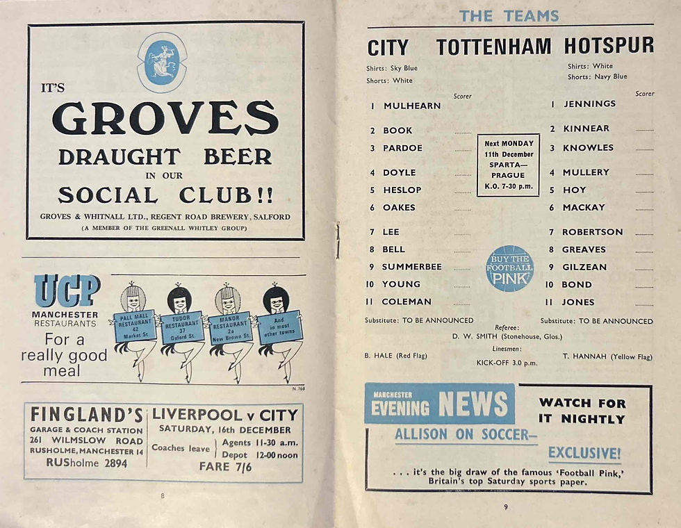 Thumbnail: 1967 Dec 9 Man City V Tottenham