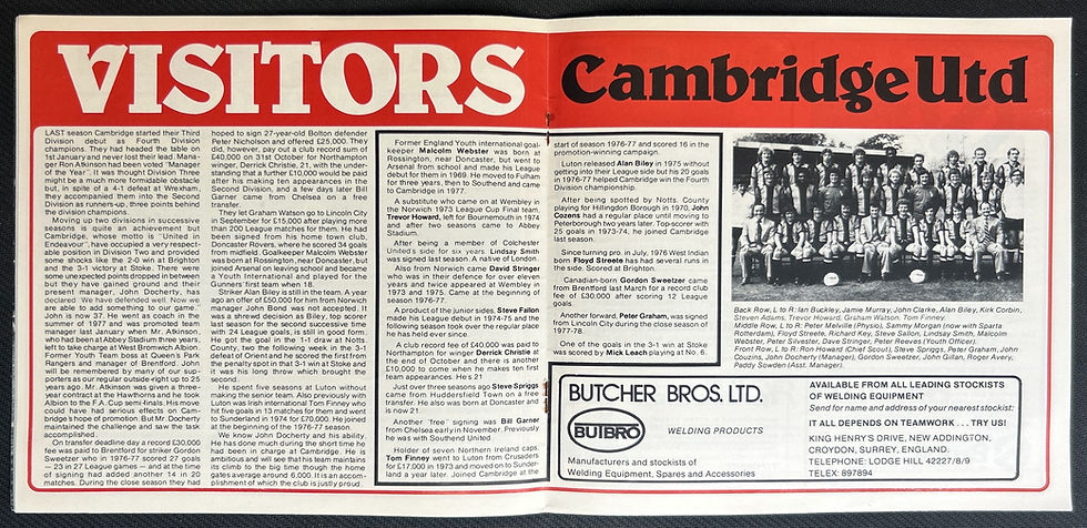 1978 Dec 30 Sheffield United V Cambridge