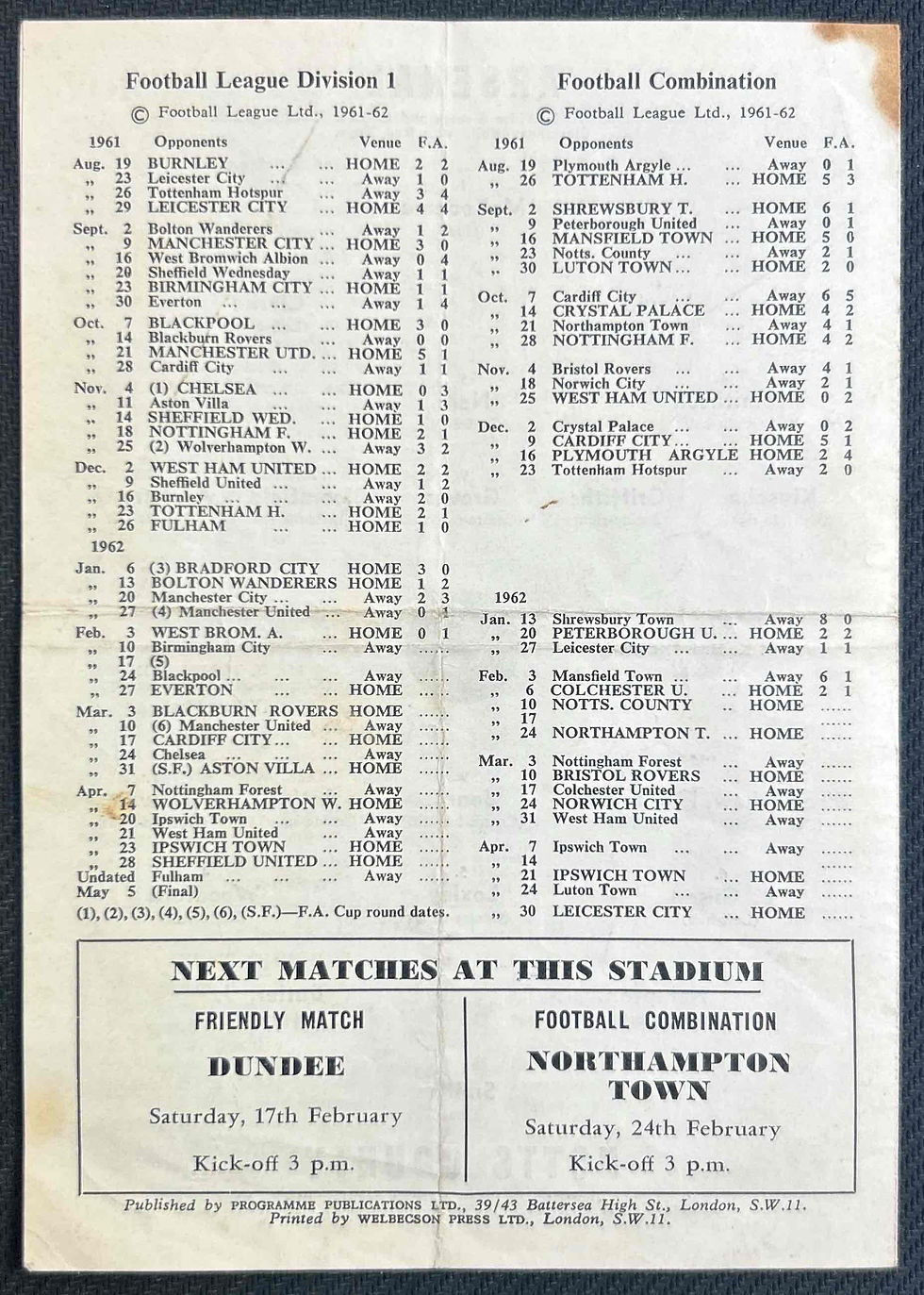 Thumbnail: 1962 Feb 10 Arsenal V Notts