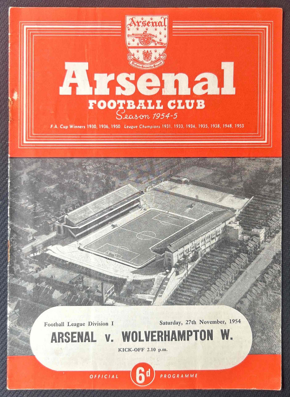 1954 Nov 27 Arsenal V Wolves