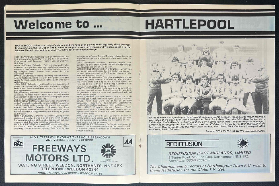 1984 Apr 10 Northampton V Hartlepool