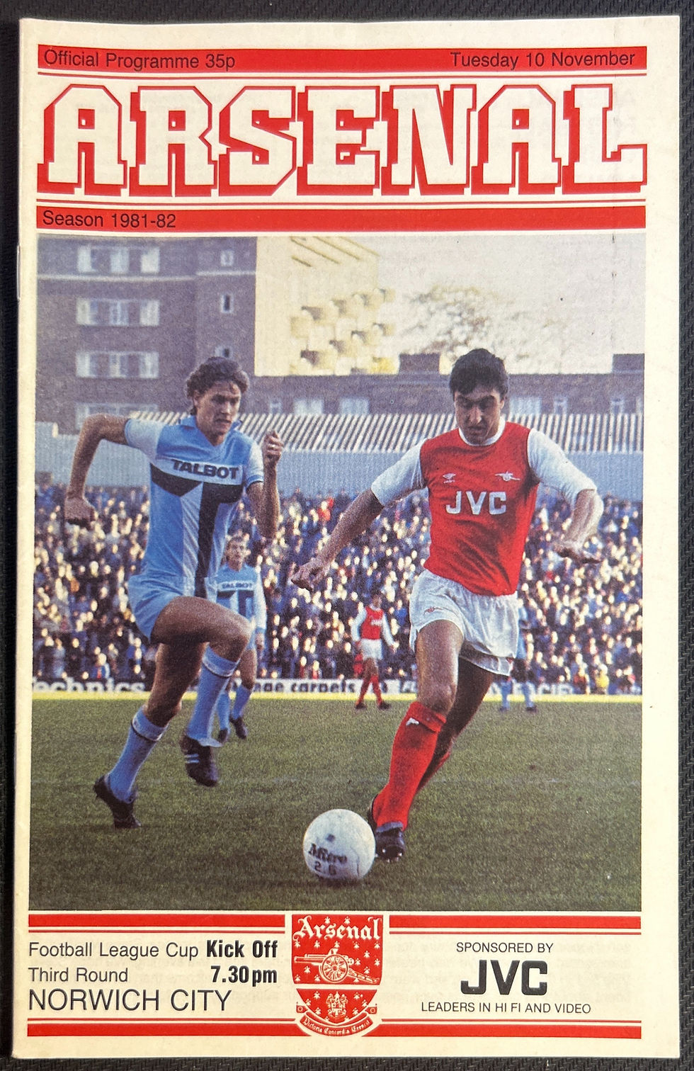 1981 Nov 10 Arsenal V Norwich