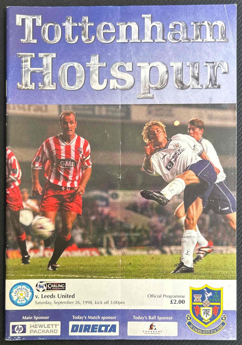 1998 Sep 26 Tottenham V Leeds Football Programme