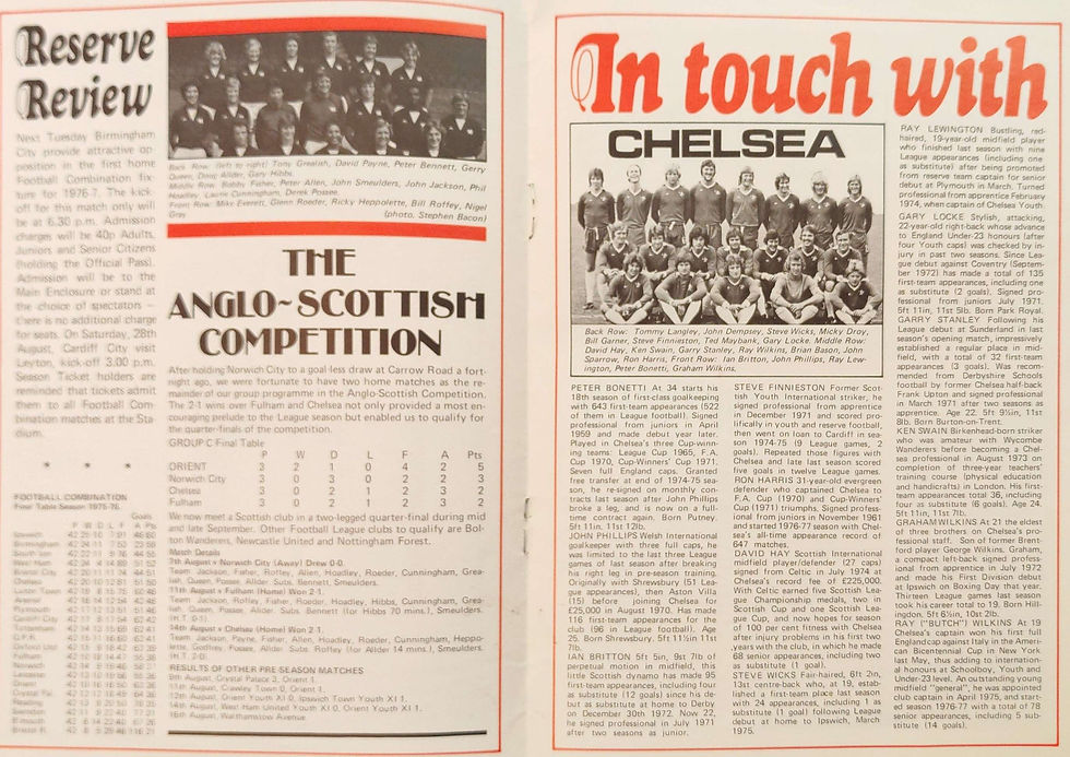 Thumbnail: 1976 Aug 21 Leyton Orient V Chelsea Football Programme